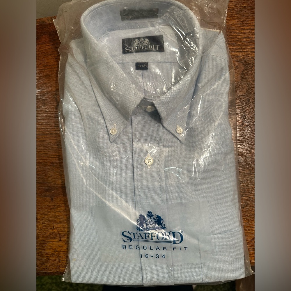 Stafford Men's Classic Light Blue Dress Shirt